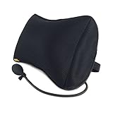 ism エアークッション 腰当て 折りたたみ 腰まくら ランバーサポート 手動エアーポンプ付き 旅行 オフィス 車の運転 夜行バス ◇BD-MAT2ブラック