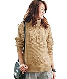 Angeliebe エンジェリーベ マタニティ ウォッシャブル ケーブル タートル ネック ニット セーター 妊婦服 産前 産後 フリー ベージュ