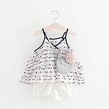 夏ベイビー服 ホルタートップ Pojour ガールズ2セット キッズ用かわいいファッションＴシャツ 子供ギフト 綿 通気 100cm ピンク