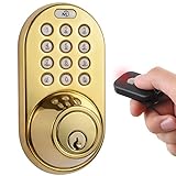 MiLocks XF-02P Digital Deadbolt Door Lock with Keyless Entry via Remote Control and Keypad Code for 