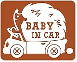 imoninn BABY in car ステッカー　【マグネットタイプ】　No.37　ハリネズミさん　（茶色）