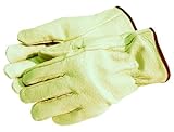 MCR Safety 3400XL Grain Pigskin Driver Regular Grade Men's Gloves with Straight Thumb, Yellow, Men's