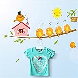Katoot@ Storage Hooks Hanger Wall Stickers DIY Cute Cartoon Bird Train Ballon Home Self Adhesive For
