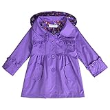 Arshiner Girl Kid花防水フード付きコートジャケットアウターレインコート カラー: パープル