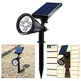 AGPtEK Waterproof 200 Lumens Solar LED Spotlight for Garden, Yard, Garden, Home, Driveway, Outside W