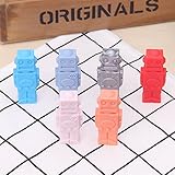 幸せな 4個 6個 歯がため シリコン鉛筆トッパー ペンシルトップ 鉛筆キャップ 食品グレード おしゃぶり 子供 赤ちゃん ベビー 臼歯のおもちゃ ロボット 鮮やかな色 無毒性 噛む 不安・ストレス解消・焦る (カラフル（6個）)