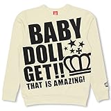BABYDOLL（ベビードール） 斜めメッセージトレーナー 男女兼用 L オフホワイト