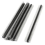 uxcell　ピンヘッダ　ブラック　2行　メス　2.54mmピッチ　80ピン　5個入り