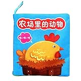 Tovadoo 布絵本 動物絵本 農場ストーリー ソフト 布のおもちゃ 知育玩具 3ヶ月-3歳 お出かけ絵本 知育玩具 着脱バンド付き プレゼント
