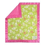 My Blankee Butterfly Lime Green Cotton Blanket Minky Dot Raspberry 14'' X 17'' [並行輸入品]