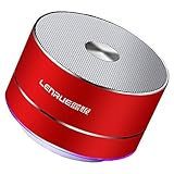 Lenrue Bluetooth スピーカー ポータブル ブルートゥース スピーカー ミニ ワイヤレススピーカー 低音強化 3W拡声器 マイク内蔵、LEDライト、AUXケーブル、TFカード、Micro USB、iPhone/iPad/Android/タ ブレットなどに対応 (レッド)