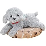 AIXINI トイプードル イプードルのぬいぐるみ犬いぬ ひざわんこ ト テディ犬 (35cm,グレー)
