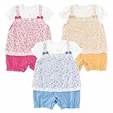 (アリサナ) arisanaベビーロンパース 花柄 女の子 ロンパース あかちゃん ベビー 80cm ブルー