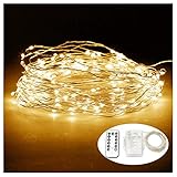 LED ストリングライト イルミネーションライト 防水 電池式 リモコン付き 電飾 クリスマス ハロウィーン 飾りライト DIY 気分転換 デコレーション LEDライト10M 100LED ウォームホ