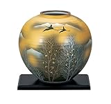 マルサン宮本 九谷焼 花器 8号花瓶 金雲木立 AP3-1053