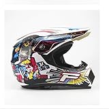 DGF ヘルメットフォーシーズンオートバイの男性と女性のバッテリーバイクマウンテンバイクライダーの保護フルヘルメットマット海賊の頭蓋骨のパターンオフロードヘルメットバラエティオプション (色 : 白,