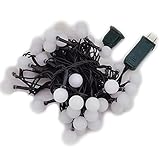 LEDwholesalers LED Color-Changing Linkable 16 Feet Christmas Light String with 50 RGB Globes, Green 