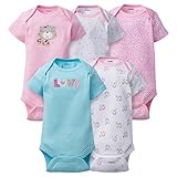 Gerber 赤ちゃん服 女の子用 5枚パック バラエティ ワンジー 肌着 US サイズ: 3-6 Months