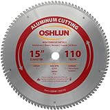 Oshlun SBNF-150110 15-Inch 110 Tooth TCG Saw Blade with 1-Inch Arbor for Aluminum and Non Ferrous Me