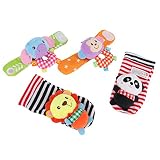 Youbedo 4pcsベビー手首ラトルと足Finder Sock Set早期教育Developmentalソフト動物おもちゃ幼児赤ちゃんの
