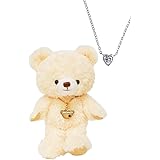 【プティルウ】誕生日プレゼントに 誕生石べア&ジルコニアハートネックレス 1月