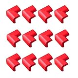 Jolieer 超弾力 コーナークッション ケガ防止 両面テープ付き コーナーガード 赤ちゃん ガード ー 12パック (L型厚手（角）, 赤)