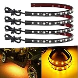 ledテープライト 車用 32CM フットライト足下照明 バイク テールランプゴルフカートボートイエロー 12V 車内用 LEDテープライト 車外 5050 18SMD 高輝度 防水 切断可 4本