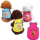 RIOSTUDIO 犬服 春 夏 犬の服 夏用 タンクトップ 涼しい くまちゃん柄 通気メッシュベスト 熊ちゃんプリント ノースリーブベスト わんこ服 小型犬 中型犬 大型犬 猫服(②ローズピンク,XL)