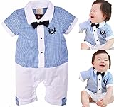 （ローズローラン）RoseRolan フォーマル ロンパース 蝶ネクタイ 半袖 男の子 子供服 (03 95)