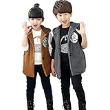 (チェリーレッド) CherryRed キッズ 子供服 女の子 男の子 ベスト 袖なし ベビーベスト秋冬 可愛い 中綿 120 グレー