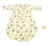 米国GEXの子供服　綿100%のベビースリパー 春と秋のタイプ　布団蹴飛ぶを防ぐ　コトン100%　?ルームウエア　パジャマ　黄色い　ダブルコトン　両足分けるタイプHuang110