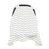 「homecoi」ベビー用遮光シート　パラソル　カバー　ガーゼ　ベビーカー用　ソフトタッチ　やわらか　おしゃれ　通気性　ベビー　キッズ　子供　赤ちゃん用　おでかけ　アウトドア用 (波紋, L)