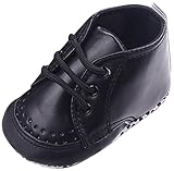 C-Princess 可愛い 無地 子供靴 ベビー 赤ちゃん ファーストシューズ ブーツ 歩行靴 PU 滑り止め 室内履き 女の子 新生児 フォーマル (12cm, Bブラック)