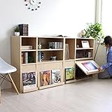 【予約販売8月中旬入荷】送料無料 ディスプレイラック ２個組 木製 フラップチェスト リビング収納 魅せる収納 本棚 書棚 扉付オープンラック　2個セット メープル　CPB025-B-MP