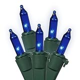 Vickerman 100 Count Light Set with Green Wire, Mini, Blue by Vickerman