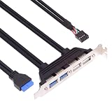 NFHK 内部 4 USB2.0 & USB 3.0 メスマウントパネルからマザーボード 9ピン 19ピン 20ピン バッフルケーブル PCIブラケット付き 50cm