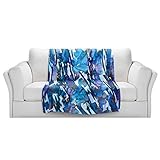 ブランケットウルトラソフトFuzzy 4サイズ！DIANOCHEデザインからby Julia Di Sano FrostyブーケブルーホームDecor Unique Designer芸術的スタイリッシ