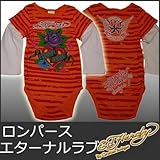 (エド・ハーディー)ED HARDY 0129 エドハーディー 長袖 トップス ロンパース エターナルラブ ローズ 花柄 / 橙 5IK104IETL オレンジ 12-18 [並行輸入品]