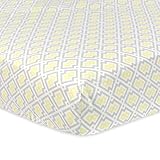 Just Born Cotton Fitted Crib Sheet, Grey/Yellow/White by Just Born