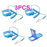 phonsun帯電防止伸縮性手首ストラップ放電バンドPU Grounding Wire andワニクリップ+ phonsunポータブル携帯電話ホルダー