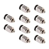 Dolity 10個パック　空気圧　プッシュ　継手キット　コネクタ　エアウォーターホース　チューブ　4サイズ選択 - PC-C6-M5