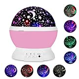 夜間照明ランプ、プロジェクター、ユニバーサル回転スターライトロマンチックStar Sky MoonプロジェクタLED照明for Children Kids寝室 ピンク Zeronextk8zoah2f