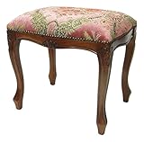 【イタリア製クラシック家具】猫脚スツール/金華山ピンク系 幅46X奥行37X高さ43cm 2-REOPPI