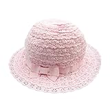 (ピーキー)Peigee ベビー用ハット つば広 ちょう結び 可愛い フィッシャーマンハット 赤ちゃんキャップ アウトドアハット 軽いキッズ帽子 子供サンバイザー 女の子 紫外線 UVカット 日よけ止