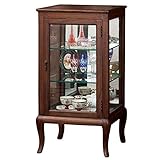 インテリア 家具 便利 おしゃれ コレクションケース ガラス/木製 ガラス棚2枚付き アンティーク調家具 【完成品】