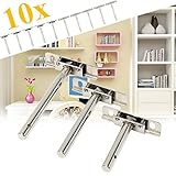 KING DO WAY 10個入り 棚受け 金具 ブラケット フローティング 隠し 差し込みタイプ シルバー 3サイズ 3"