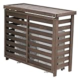 SINAPP 室外機カバー エアコン 大型 木製 収納 収納 ガーデン SIK2152 ダークブラウン