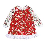 Lovoski カジュアル　プリンセスドレス　　女の子　子供の服　クリスマス　パーティー　　幼児　　赤ちゃん　　通気性　　全4サイズ - 赤, 6-12ヶ月