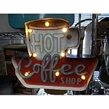 ブリキ 看板 LED HOT COFFEE WALL SIGN PLATE ウォールサイン プレート 世田谷ベース