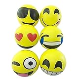 r2 K楽しい絵文字面Squeeze Balls 6 ~ 2.5 "ストレスリラックスEmotionalトイボール~ Fun Office Holiday Gift ~ギャグおもちゃ